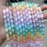8*12mm Dyed Color Multicolor Selenite Stone Barrel Shape Beads Smooth Loose Spacer For Jewelry Making Diy Necklace Bracelet