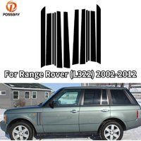 12Pcs Car Pillar Posts for Range Rover (L322) 2002 2003 2004 2005-2012 레인지로버 Door Window Trim Stickers Decoration Accessories