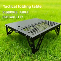 Foldable Iron Camping Table, Quick Open Portable Desk, Lightweight Picnic Table for Hiking Mountaineering Outdoor Camping