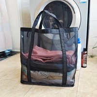 Foldable Mesh Laundry Basket Large Capacity Bathroom Portable Dirty Clothes Hamper Storage Bag