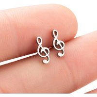 1 Pair Mini Star Music Earrings Stainless Steel Lovely Small Ear Studs for Women Charm Musical Note Earring Jewelry gift
