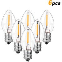 6Pack C7 Candelabra LED Light Bulbs 0.5W E12 E14 Chandelier Base 7W Incandescent Equivalent Vintage Christmas Candle Edison Bulb