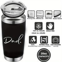 20oz Dad thermos water bottle, Stainless Steel Tumbler Large Capacity water thermal bottle Travel Coffee Mug, Father's Day Gifts