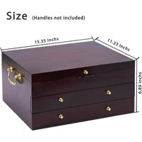 Flatware Chest Felt Lined Silverware Case Organizer Storage Box Accessory for Home Dining Room Kitchen Supplies