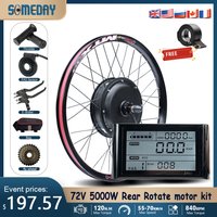 MTX Ebike Conversion Kit Brushless Rear Hub Motor Wheel 72V 5000W for Electric Bike Conversion Kit 26-29in700C with S900 display