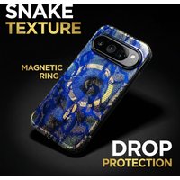 For Google Pixel 10ProXL 9ProXL 9Pro 10Pro 10A 9A Magnetic Case Gradient Blue Light Snake Skin Glitter Shockproof Cover Funda.