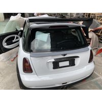 Fiberglass Rear Spoiler M7 Style For Mini Cooper R53 Fiber Glass Roof Wing Hatchback FRP Unpainted Middle Splitter Lip Trim Kit