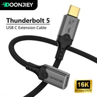 USB5 Type C Extension Cable Thunderbolt 5 16K@60Hz 80Gbps USB C Extender 240W Fast Charging Cord for iphone 16 MacBook iPad Pro