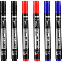 3/6/9Pcs/Set Permanent Marker Pen Fine Point Waterproof Ink Thin Nib Crude Nib Black Blue Red Ink 1.5mm Fine Color Marker Pens