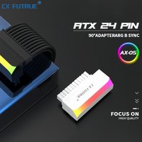 CX FUTRUE 24PIN To 90 ° ARGB Power Adapter MotherBoard Power Cord Connector Modular DIY Installation Accessories.1PC