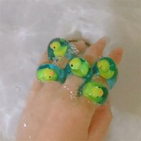 Little Yellow Duck Fashion Rings Finger Rings Adornment Perfect for Women and Cartoon Lovers E0BF