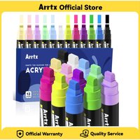 Arrtx Acrylic Jumbo Markers 10mm 12 Colors Broad Tips Acrylic Paint Pens for Stone Glass Wood and Fabric Painting No Toxic