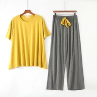 Summer modal pajamas for women thin section short-sleeved trousers suit two-piece loose comfortable pajama set home service