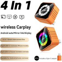 4in1 2026 New Wireless Carplay Adapter for Apple or Android Auto Connect Mirror Link Screen Airplay Projection Mini Adapter