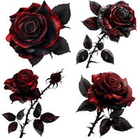 KT88# Gothic Rose Sticker Stickers,Wall Toilet Decal Removable, Vinyl Car Sticker for Bathroom Decor, Outdoor Indoor Use