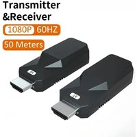 HD Video Extender 1080P 50M Over RJ45 Cat5e Cat6 Ethernet Cable Single Side Power Supply Audio Video Transmitter Receiver for PC