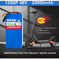 48V Electric Scooter Battery 20Ah 13S6P 18650 Grade-A Cells 500W-2000W for Citycoco Built-in BMS Long Range Safe Durable