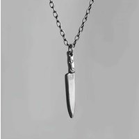 Personality Creative Gun-black Mini Knife Pendant Necklace for Men Women Hip-hop Rock Punk Collar Chain Jewelry Accessories Gift