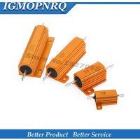 1PCS 5W 10W 25W Aluminum Power Metal Shell Case Wirewound Resistor 0.01 ~ 30K 1 2 3 5 6 8 10 20 100 150 1K 10K ohm RX24 Resistor