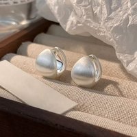 Silver Color Brushed Hoop Earrings for Charming Women Fashion Jewelry Irregular Classic Minimalist Accessories