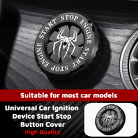 Universal Car Ignition Device Start Stop Button Cover Rotatable Decorative Engine Protector Motorcycle Key Cap Interior Sticker