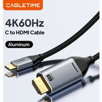CABLETIME USB C to HDMI Thunderbolt 3 Type C HDMI Cable 4K 60Hz for Samsung Huawei macbook pro Air iphone 17 16 C to HdMI