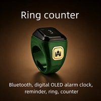 BT App-Controlled Ring Counter Digital OLED Silent Touch Counter with Charging 120mAh Battery for Prayer Counting Time Reminder