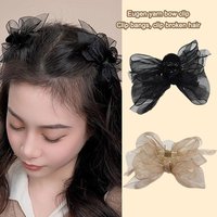 2pcs Matte Bowknot Mesh Hair Clip Girl Small Hairpin Bobby Pin for Girls Women Sweet Lace Bow Barrette Headwear Accessories H6V3
