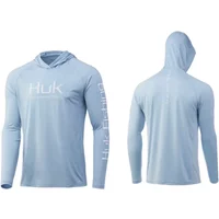 Huk Fishing Apparel Clothing Men Long Sleeve Fishing T-shirt Sun Protection Uv Breathable Hooded Angling Camisa De Pesca