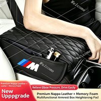 Car Armrest Box Height Pad Universal Leather Armrest Cushion For BMW M Power X1 e84 X3 f25 X5 e53 x6 e71 ix3 i3 320i 330d M4