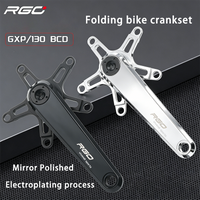 RGO FR-60 Folding Bike Crankset 165mm 24mm GXP Spindle 130BCD 48/50/52T Mirror Polished Aluminum Crank Silver Black With BB