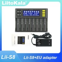 LiitoKala Lii-S8 Universal Battery Charger for 18650 3.7V Li-ion NiMH 1.2V 9V Li-FePO4 3.2V IMR 3.8V 26650 21700 26700 A