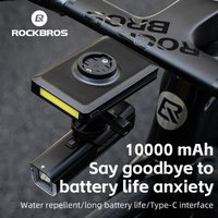 ROCKBROS Lampka Rowerowa Powerbank 5000mAh 10000mAh Typ-C Lightning MicroUSB Lampka Rowerowa Przednia Kierownica Reflektory Rowerowe