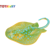 Toymany Simulation Blue Spotted Ray Ocean Animal Model Toy Mini Figures Dolls Action Figurines Toys Children Gift Cake Decor