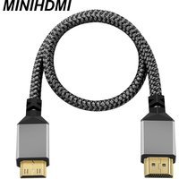Nylon MINI HDMI To HDMI Cable HDMI2.0 MINIHDMI Male A Male 4K 60HZ HD 1080P Adapter Converter 1M 2M 3M 5M 10M Wire TV Camera