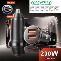 200W PD QC Fast Car Charger Type C Pull Ring Charging Adapter Cigarette Lighter Phone Charger For iPhone Xiaomi Samsung Huawei