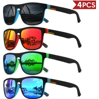 1/2/3/4 Stück Herren Klassische Quadratische Polarisierte Sportsonnenbrille Leichter PC-Rahmen UV400 Unisex Langlebig für Fahren Angeln Radfahren
