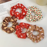 5PCS Christmas Scrunchies Set, Festive Elastic Hair Accessories For Women Girls Xmas Party Gifts
