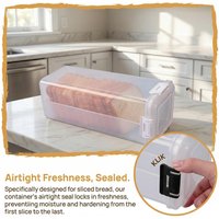 Airtight Bread Storage Container with Lid Transparent Loaf Keeper for Sliced Bread Reusable Food Storage Box for Kitchen