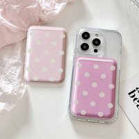 Girly Cute Sketch Inspired Leather Phone Card Holder For Magsafe Magnetic Slim Wallet Back Pocket Case
