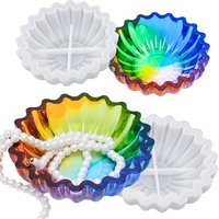 1PC-5.23-inch flower plate resin mold, candle box, jewelry plate, fruit plate, cosmetic storage box, home decoration