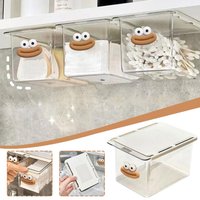 1/2Pcs Transparent Bathroom Cotton Stick Makeup Cotton Bathroom Pull-Out Storage Drawer Style Storage Box Under Mirror Cabinet