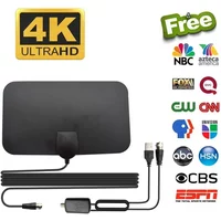 TV Antenna 4K 25DB High Gain HD TV DTV Box Digital EU Plug 3000 Miles Booster Active Indoor Aerial Flat Design