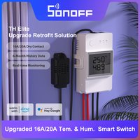 Sonoff th Elite 16a/20a Smart Temperatur & Luft feuchtigkeit WLAN-Schalter Trocken kontakt Echtzeit überwachung über Ewelink Alexa Google