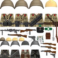 WW2 Military Soldiers Figures Building Blocks Italian Infantry Cavalry Officer Helmet Guns Accessories DIY Bricks Toys Gifts Boy