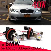 Ampoule DRL Angel Eye pour BMW Série 5, lampe de voiture blanche brillante, lumière de sauna, 40W, H8, E60, E61, LCI, SG, 2008-2010