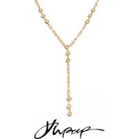 Yhpup Exquisite Stainless Steel Cubic Zirconia Chain Long Necklace That Goes Down The Chest Temperament Korean Chic Jewelry Gift