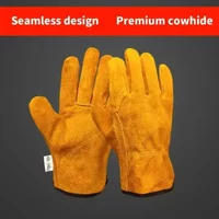 Men Work Gloves Soft Cowhide Driver Hunting Driving Farm Garden Welding Security Protection Safety Mechanic Glove Durable