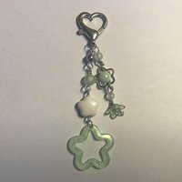 Handmade Gorgeous Green Star Keychain Fairy Flower Keychain