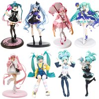 Heiße Anime-Figur Hatsune Miku in Steh- und Sitzposition, Niedliche Actionfigur aus PVC, Sammlerstücke für den Schreibtisch, Geschenke